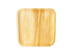 Pratos Folha de Palma Quadrado 25,5X25,5X1,5 cm 6 Unidades