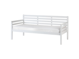 Cama De Dia Em Madeira Maciça Beliani Theza De Madeira De Seringueira Branco 90x200