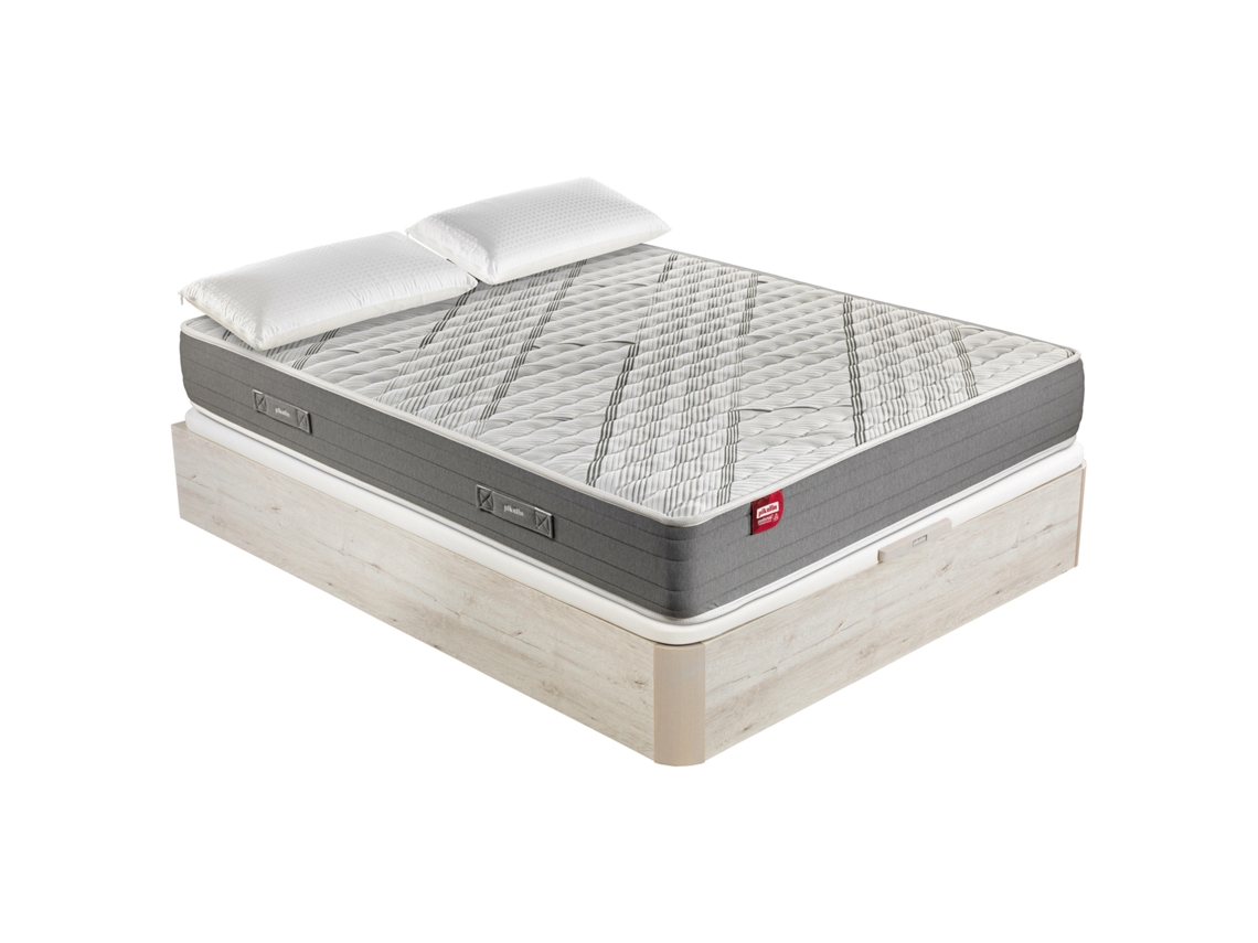 Pack PIKOLIN Sommier Glaciar + Colchão Espuma Elan + 2 Almofadas Grátis (160 x 200 - 56 Cm de Altura)