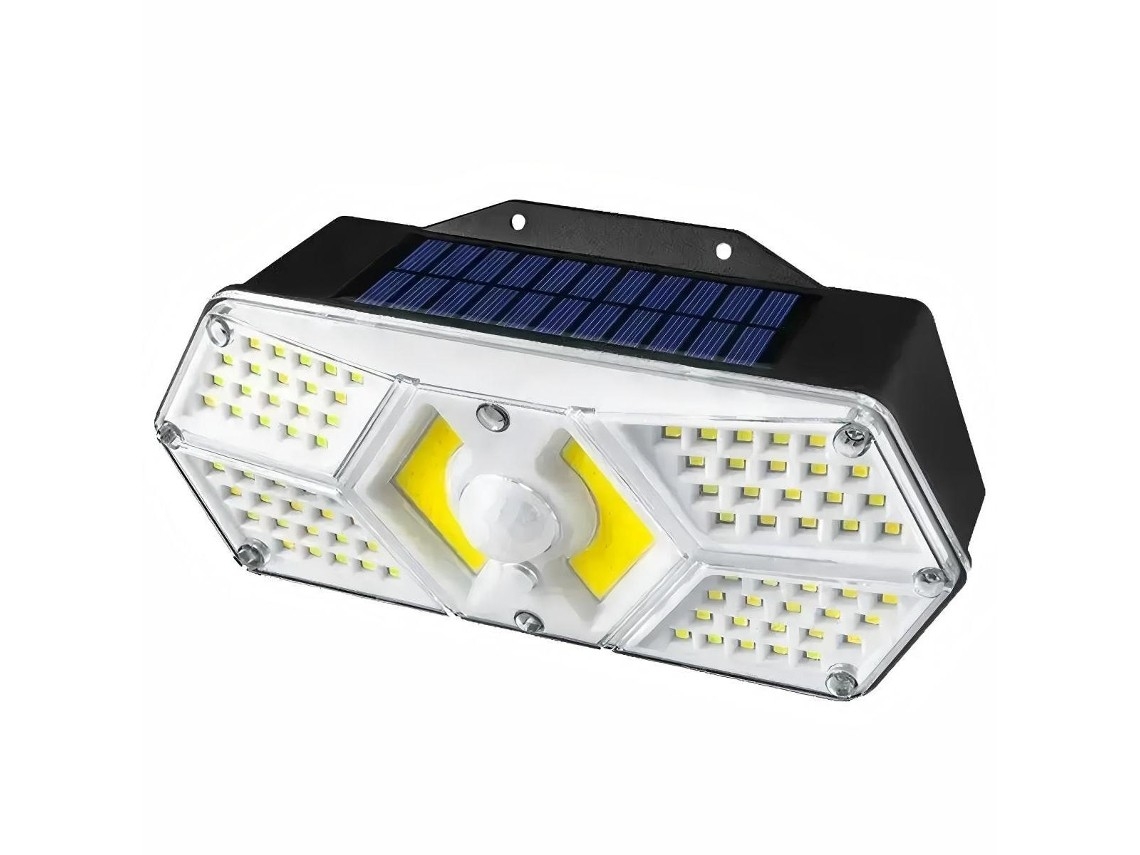 Luminária De Parede Solar Ip65 Com Detector De Movimento E 3 Modos De Iluminação Inteligentes.