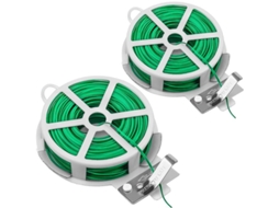 2026 2 Rolos de Cabo Jardim Verde 50m com Cortador de Plástico, Amarras para Plantas, Arame Jardim