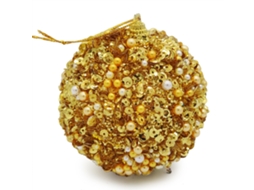 Laxiscreed Bola De Natal De 8cm Com Pérolas E Paetês Para Decoração De Árvore Dourada