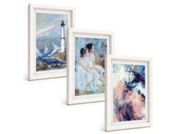 Composição De Quadros Farol, Dançarina Abstrata Espelharte (3 Peças 20x30 Cm)