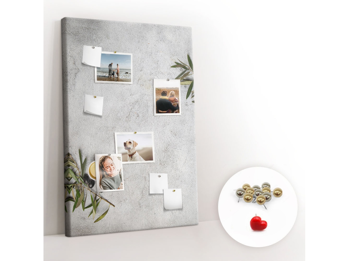 Painel De Cortiça Para Parede Concreto E Oliveiras Para O Escritório Espelharte (80x120 Cm)