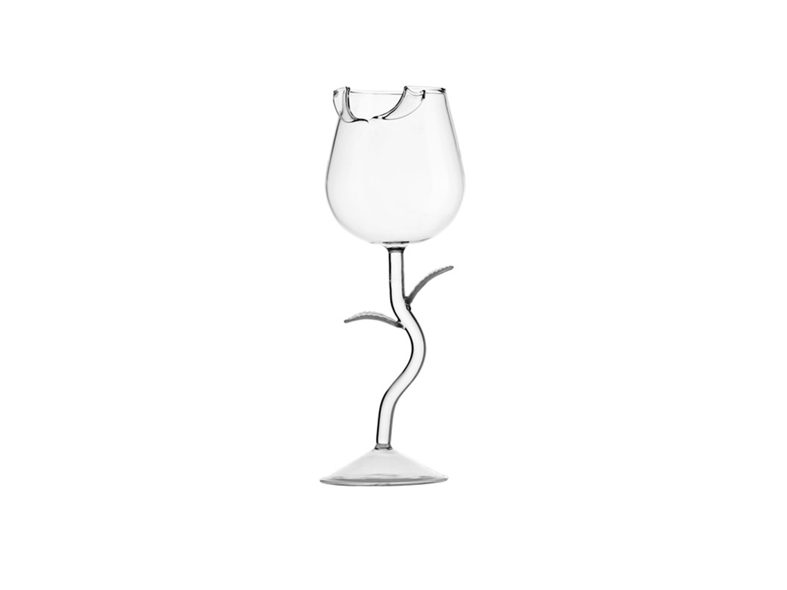 Copo de Vinho em Forma de Rosa de Boro Silicato 280ml | S/MARCA