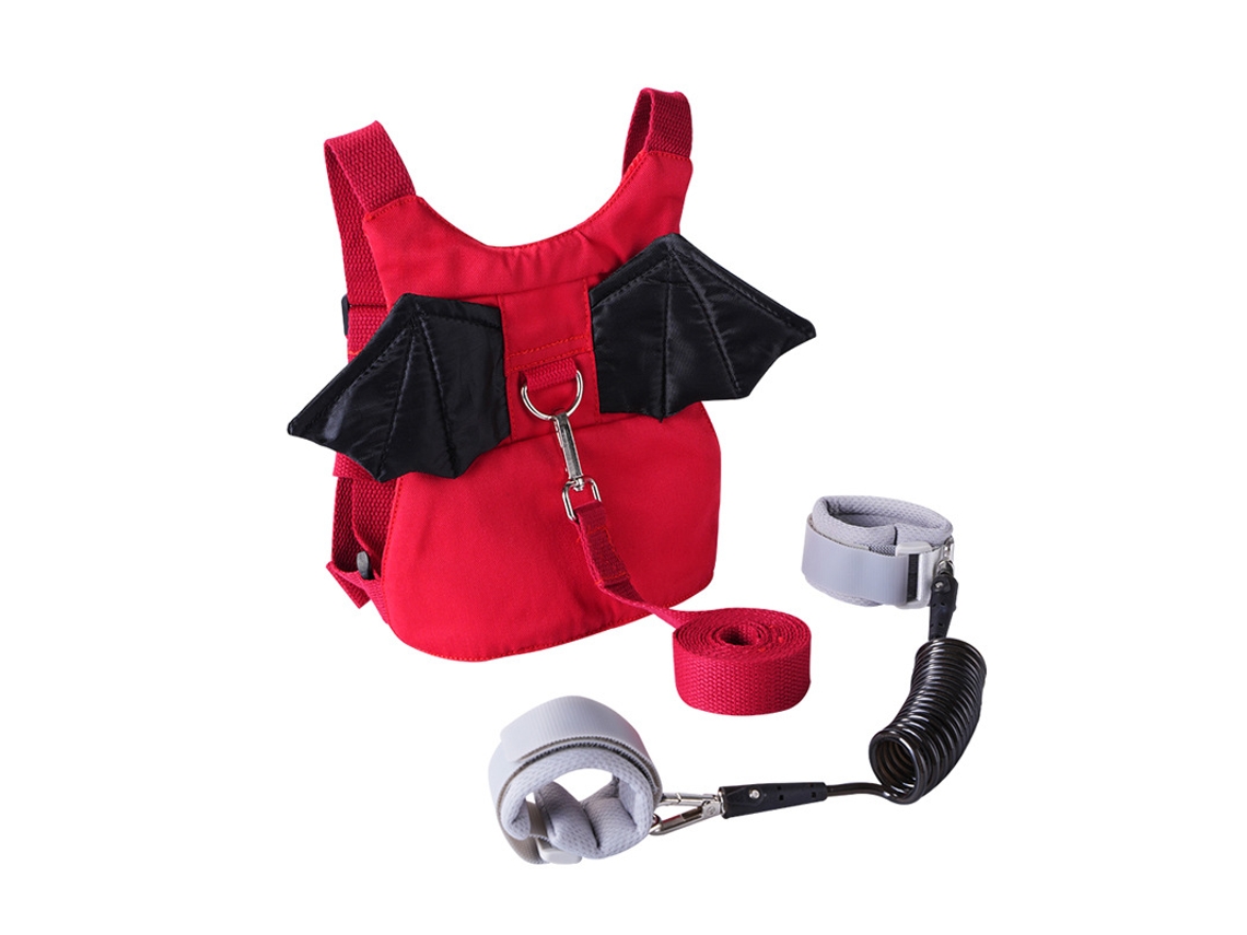 Arnês Crianças Com Pulseira Antifuga, Ajustável Para Passeios Ao Ar Livre Diabo Vermelho Hexinyigjly