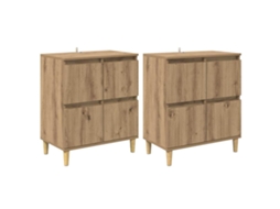 Conjunto 2 Buffet Vidaxl Castanho Derivados De Madeira (60 X 35 X 70 Cm)