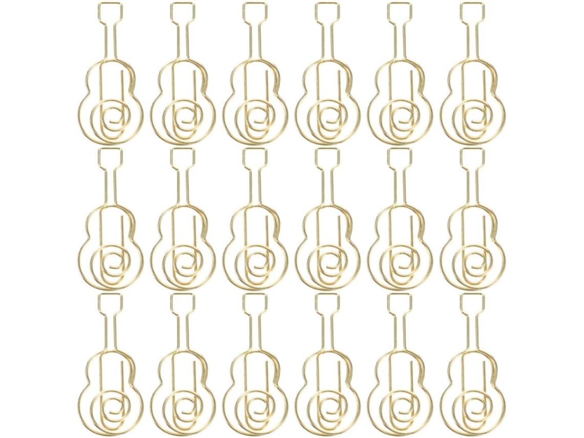 Conjunto Artibetter com 30 clipes de papel em formato de guitarra, dourados, reutilizáveis e multifuncionais, perfeitos para...