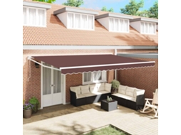 Toldo Retrátil Automático 500x300 Cm Castanho MAISON EXCLUSIVE