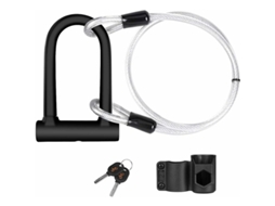 Cadeado em U Slowmoose para bicicletas com cabo de aço flexível de 1,2 m, ideal para bicicletas, patinetes, etc.