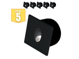 Conjunto de 5 Paredes Quadradas Pretas de 3W 4000K Paredes Quadradas HOROZ ELECTRIC