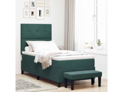 Vidaxl Cama Box Com Almofada Verde-escuro 200 X 80 Cm Veludo