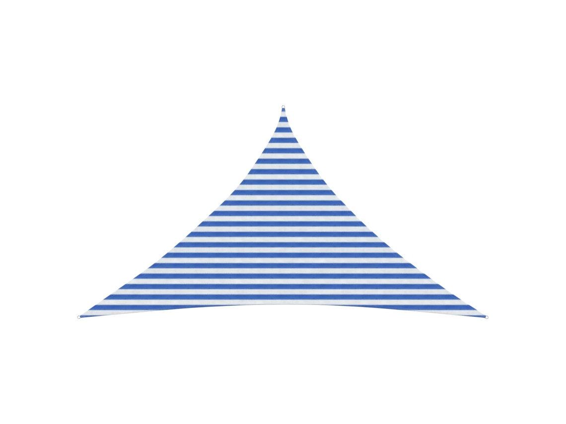 Vidaxl Vela De Sombra 3,5 X 3,5 X 4,9 M Hdpe Triangular Azul E Branco