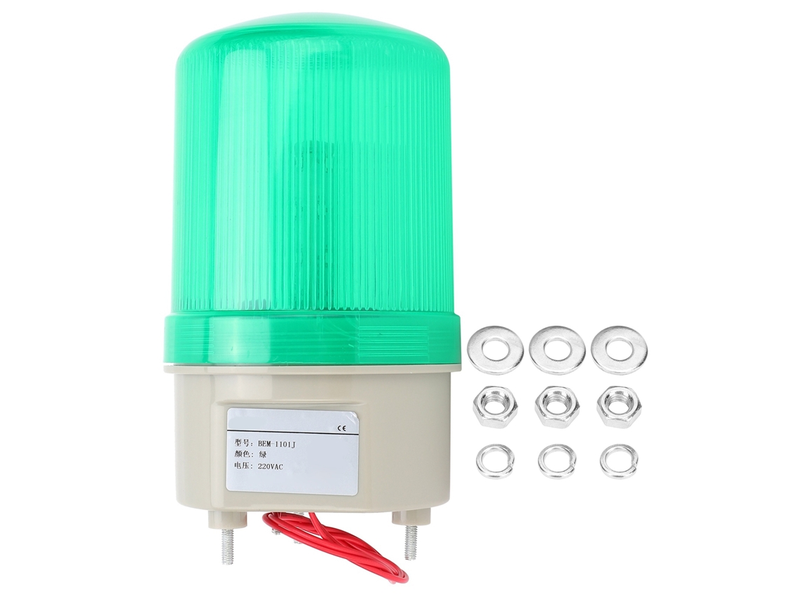 Luz de Alerta Led Berm com Som para Emergência 220VAC Verde S/MARCA