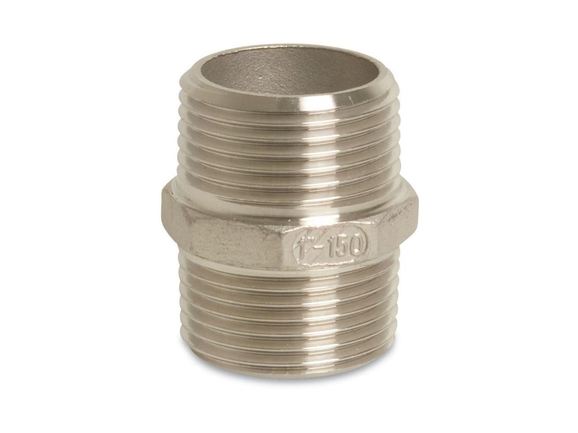 Niple Duplo Aço Inox 2 Polegadas V4a Com Rosca Macho Resistente à Corrosão e Alta Pressão Klasebo