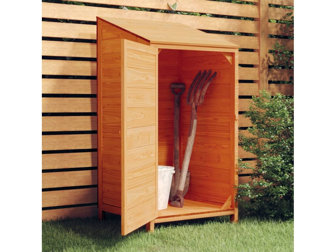 Vidaxl Abrigo De Jardim 55x52x112 Cm Madeira De Abeto Maciça Castanho