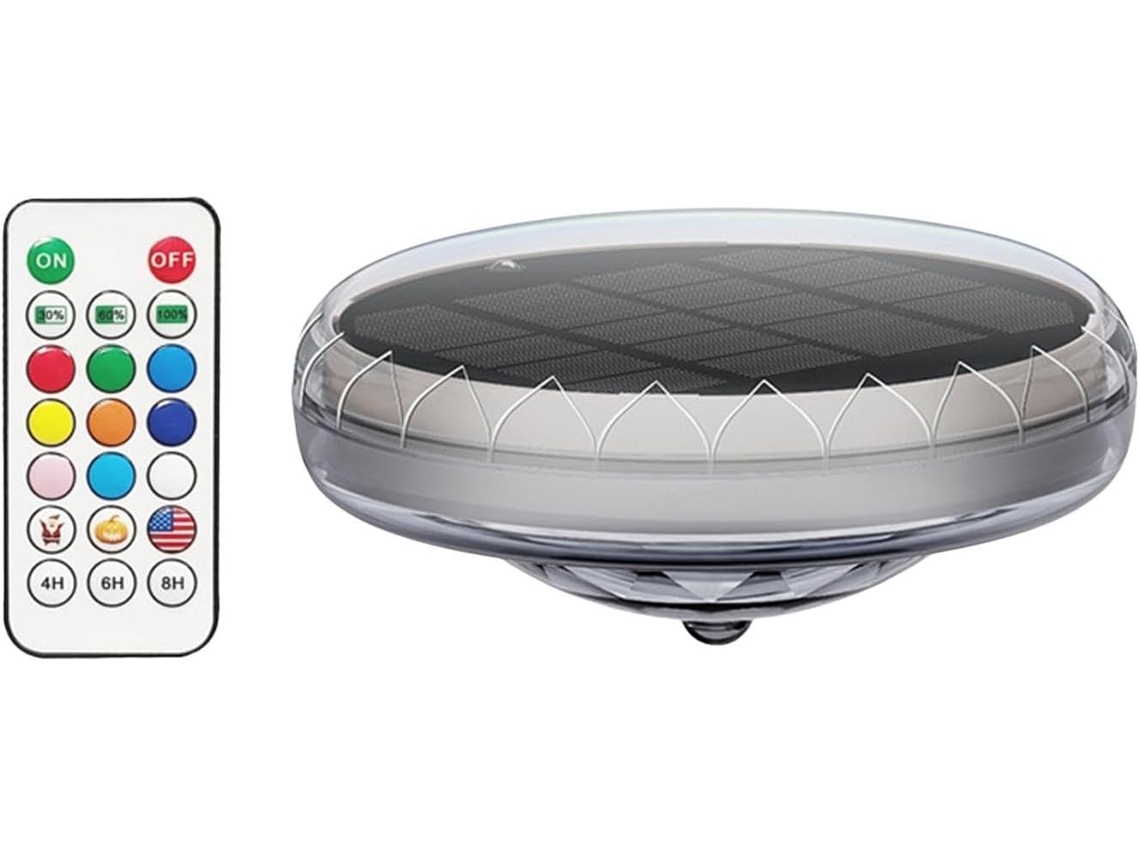 Luzes Solares Piscina GOKOCO com 3 Níveis Brilho e 9 Modos de Iluminação, controle remoto, ideal para pátio e jardim