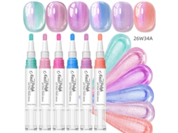 Canetas De Esmalte Aquático Com 6 Cores , Secagem Rápida E Sem Lâmpada Combinação A Panoona