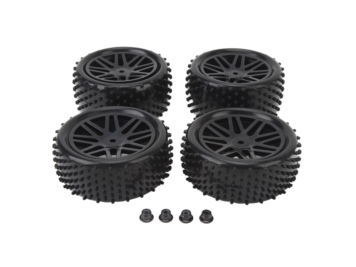Set De 4 Rodas E Pneus Rc 1/10 Off Road Com Cajones De Buracos V, 2 Dianteiras E 2 Traseiras, Adesão Realista E Desempenho Aprimorado