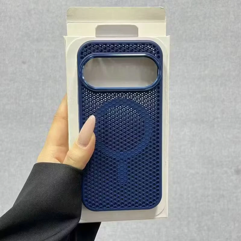 Capa Protetora Magnética Em Malha Para Dissipação De Calor (pixel 11 Pro Xl Azul Escuro), Proteção Para A Lente.