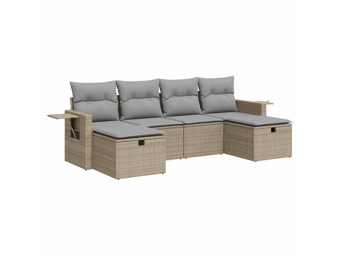 Garden Sofa Set, Garden Sofa Sets Vidaxl Bege Rattan / Vime (n/a)
