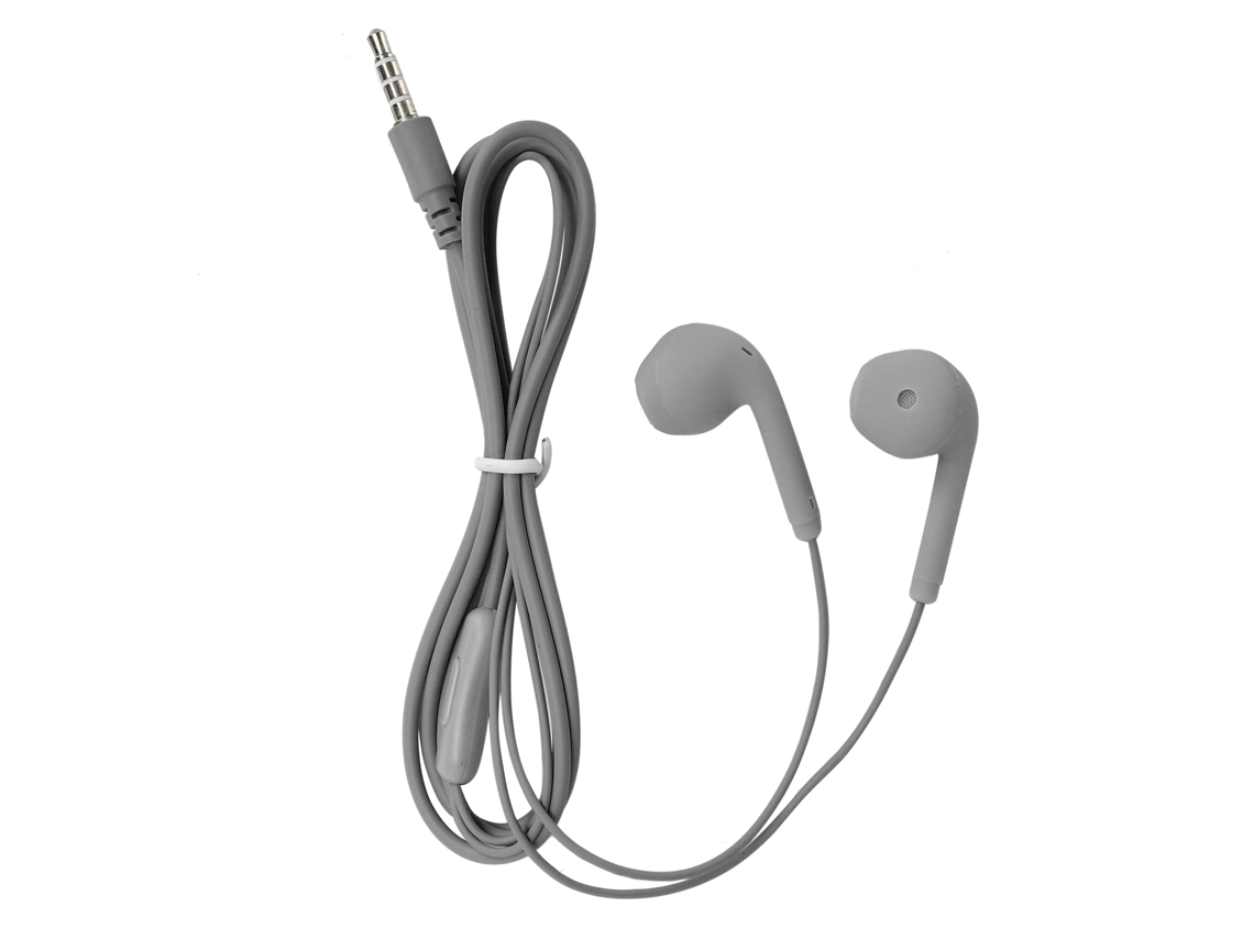 Auriculares HiFi con cable de 3,5 mm con control, universales para móvil, tableta y ordenador, gris