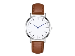 Reloj Deportivo Empresarial Para Hombre Con Correa De Cuero, Estilo Elegante Café Claro