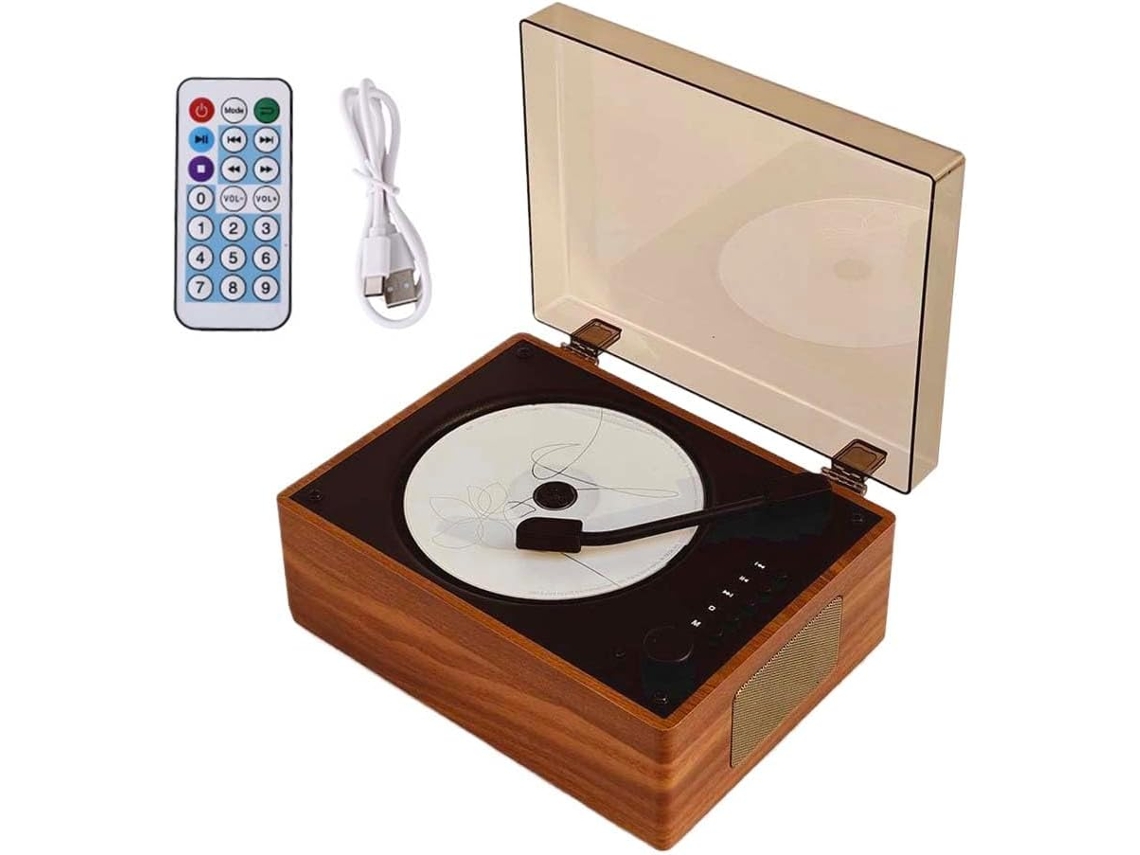 Leitor Cd Portátil Bluetooth Com Alto-falantes, De Dvd Retrô Com Controle Remoto, Compátivel Com
