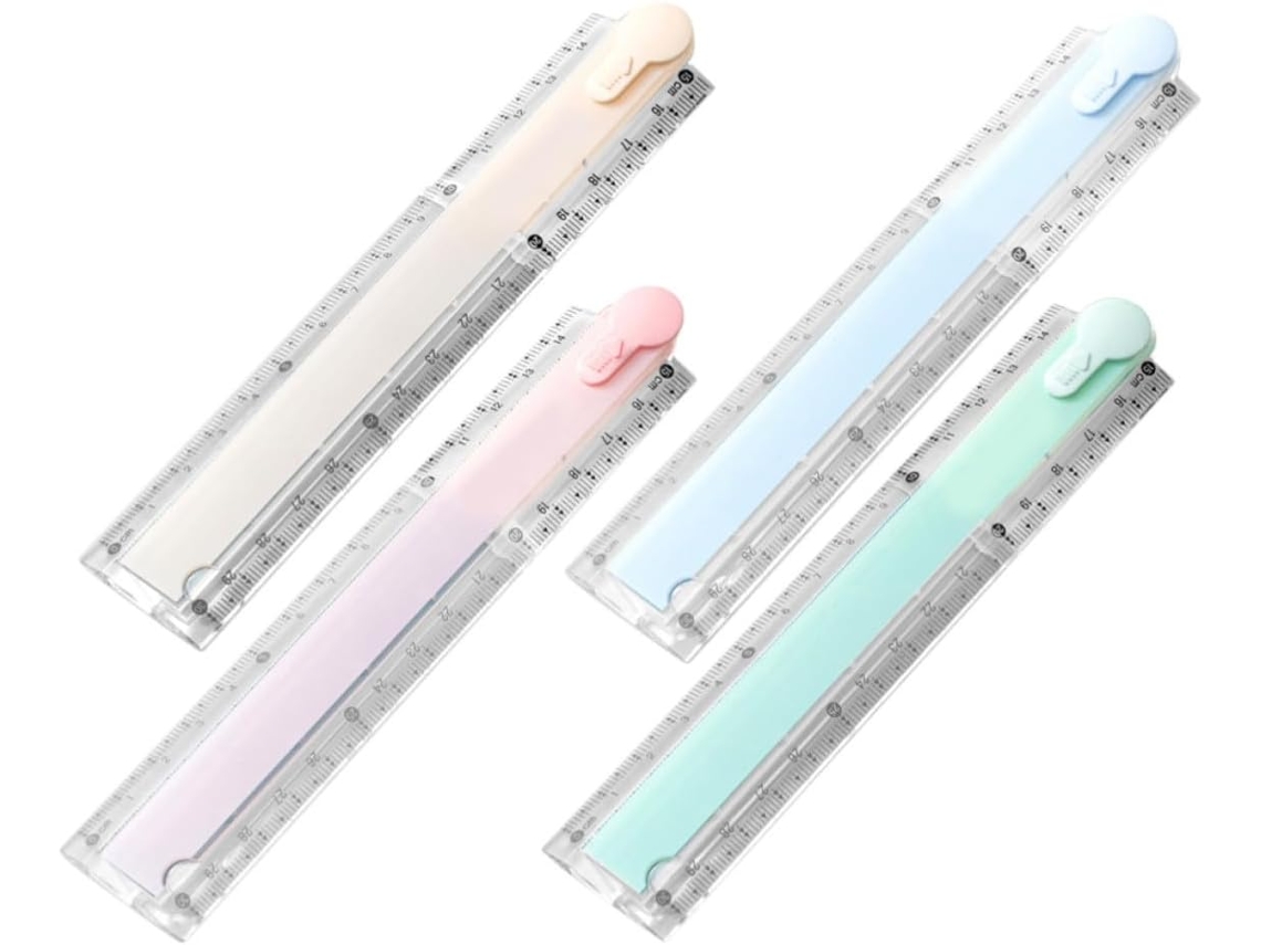 Conjunto De 4 Réguas Dobráveis Plástico Hemoton 30cm Com Design Versátil E Graduações Nítidas Em Centímetros Para