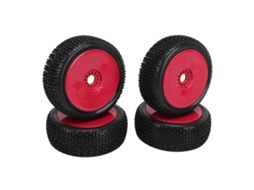 Mali 4 Pneus de Borracha para Carro Rc 1/8 Aro de Plástico Acessório de Substituição para Veículo Off Road Hpi Vermelho