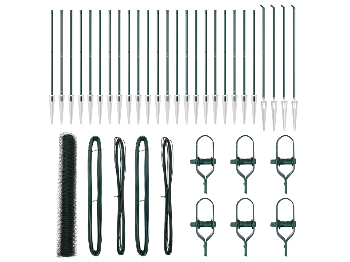 Conjunto 1 Cerca Externa Vidaxl Verde Aço (50 X 1,2 M)