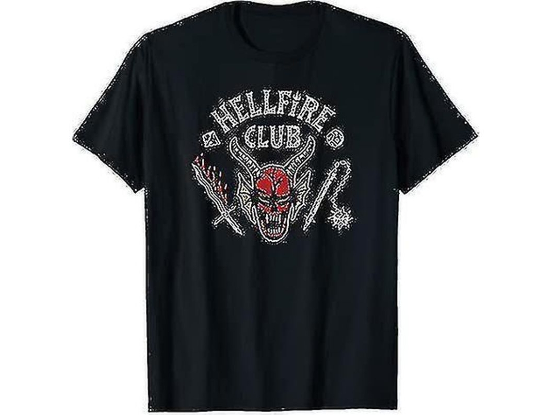 Camiseta Stranger Things 4 Hellfire Club XL para Adultos 2022 Divertida Comédia Gildan Alta Qualidade