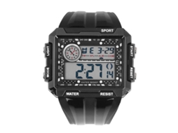 Relógio Digital Esportivo 50m À Prova D'água Tela Grande Retangular Led Luminoso