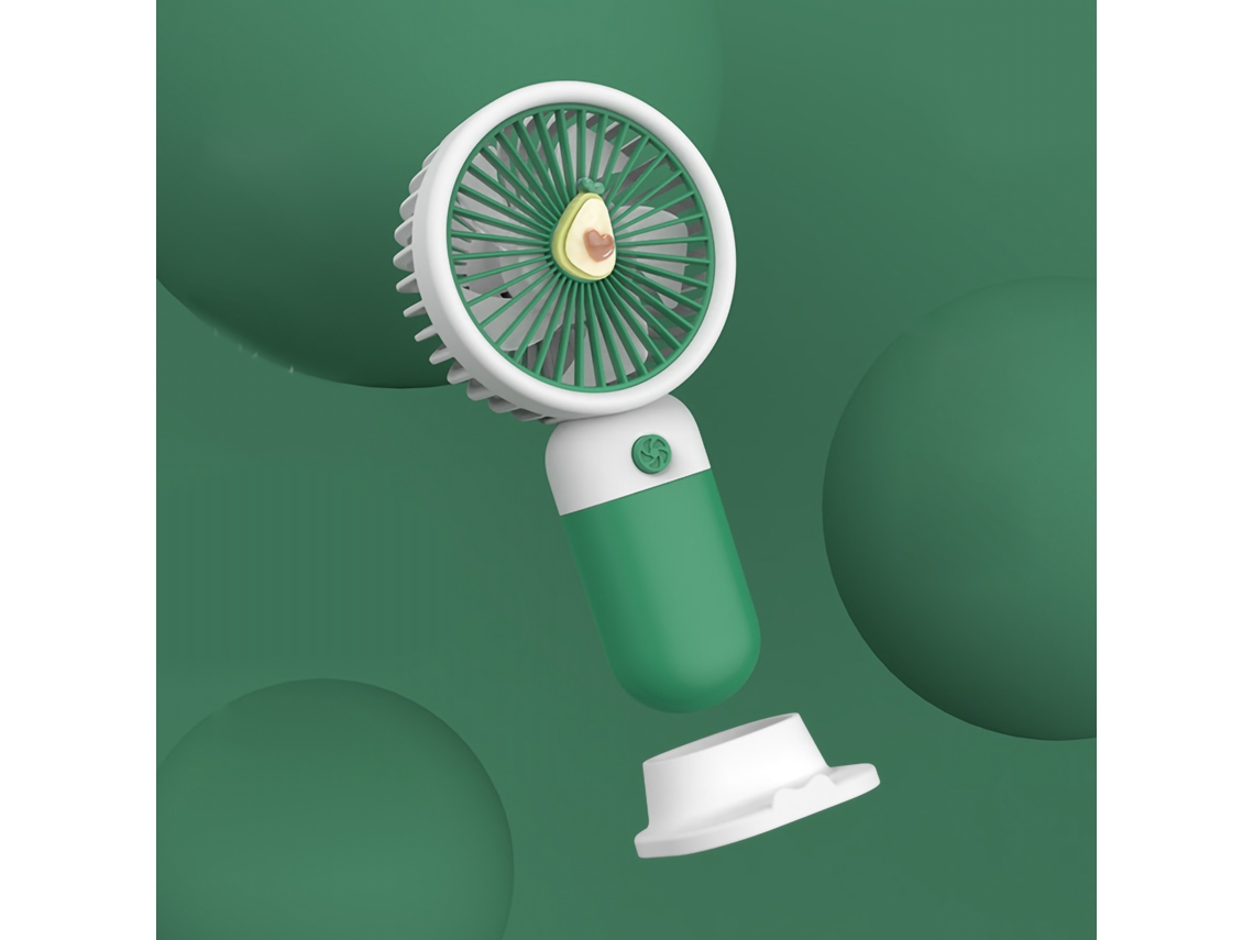 Ventilador de Mão Usb Recarregável Portátil Verde Fruta