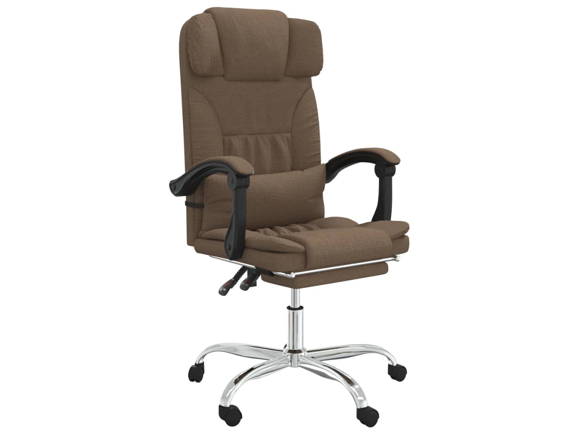 Cadeira de escritório de massagem VIDAXL Marrom Tecido