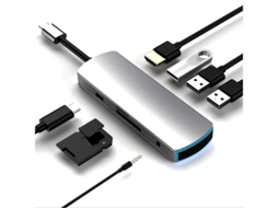 Hub Usb Tipo C 8 Em 1 Tipo C A 4k Leitor De Cartão Tfsd Aduio De 3 5 Mm 3 Portas Usb 3.0 Carregamento Rápido Pd Estação De Acoplamento Bestvite