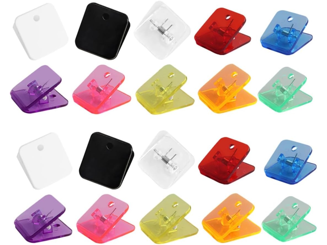 Upkoch 20 Clipes de Papel Quadrados de Plástico para Decoração Escolar, Acessórios de Mesa Versáteis E