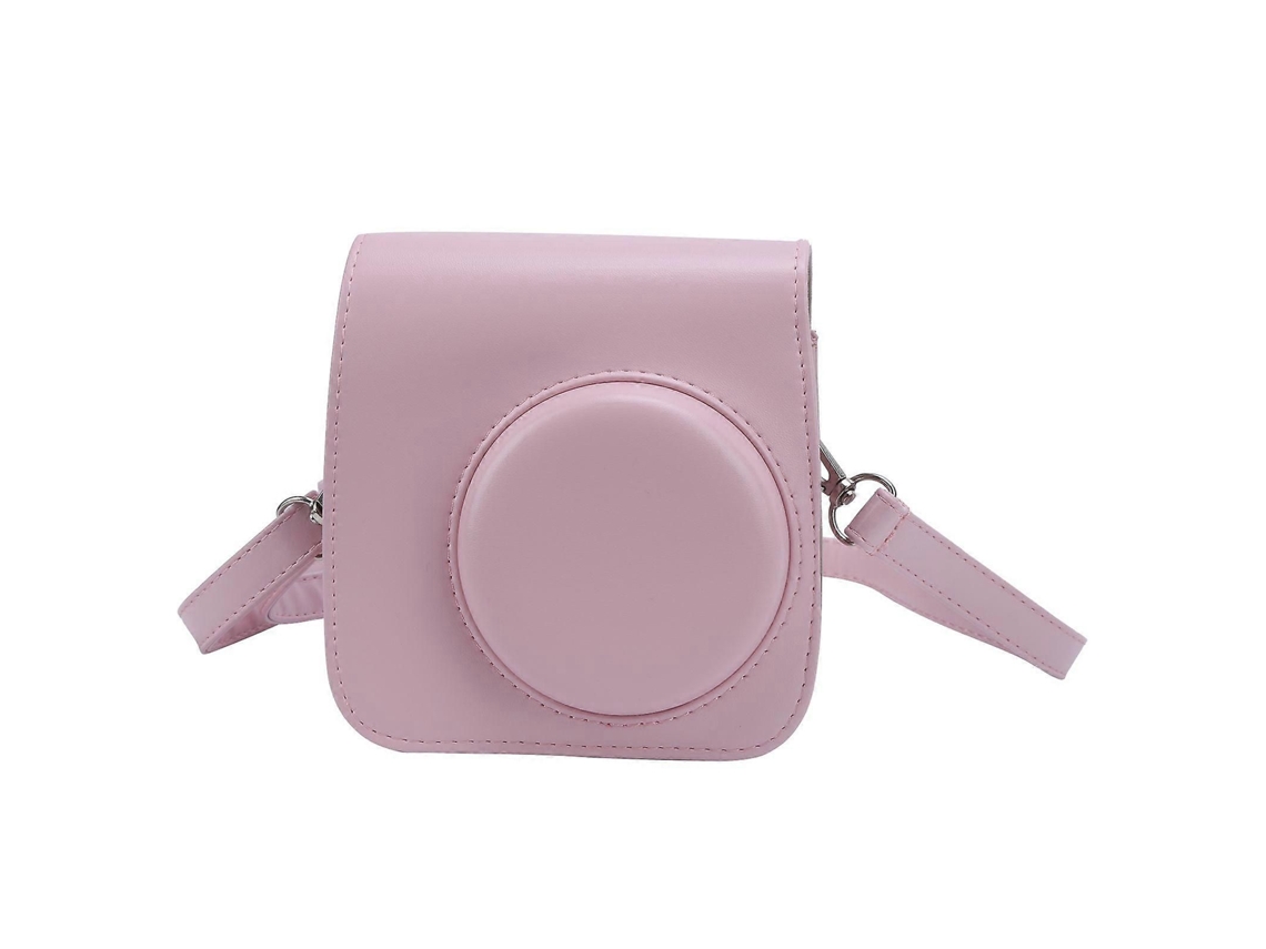 Capa Protetora em Couro Pu para Mini Câmera com Alça de Ombro Ajustável, Compatível com a Câmera Instax Mini 7+ TAISHENGDA (rosa)