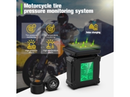 Monitoramento De Pressão De Pneu Sem Fio Para Motocicleta, Alarme De Temperatura À Prova Dágua, Usb Recarregável Tpms Com Display Lcd