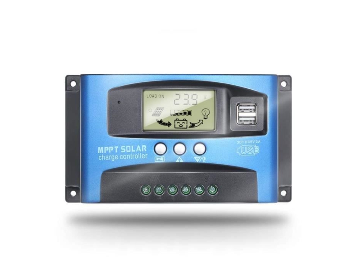 Controlador de Carga Solar Mppt 40A Painel Solar Automático 12V-24V Regulador Solar Inteligente com Duplo 647