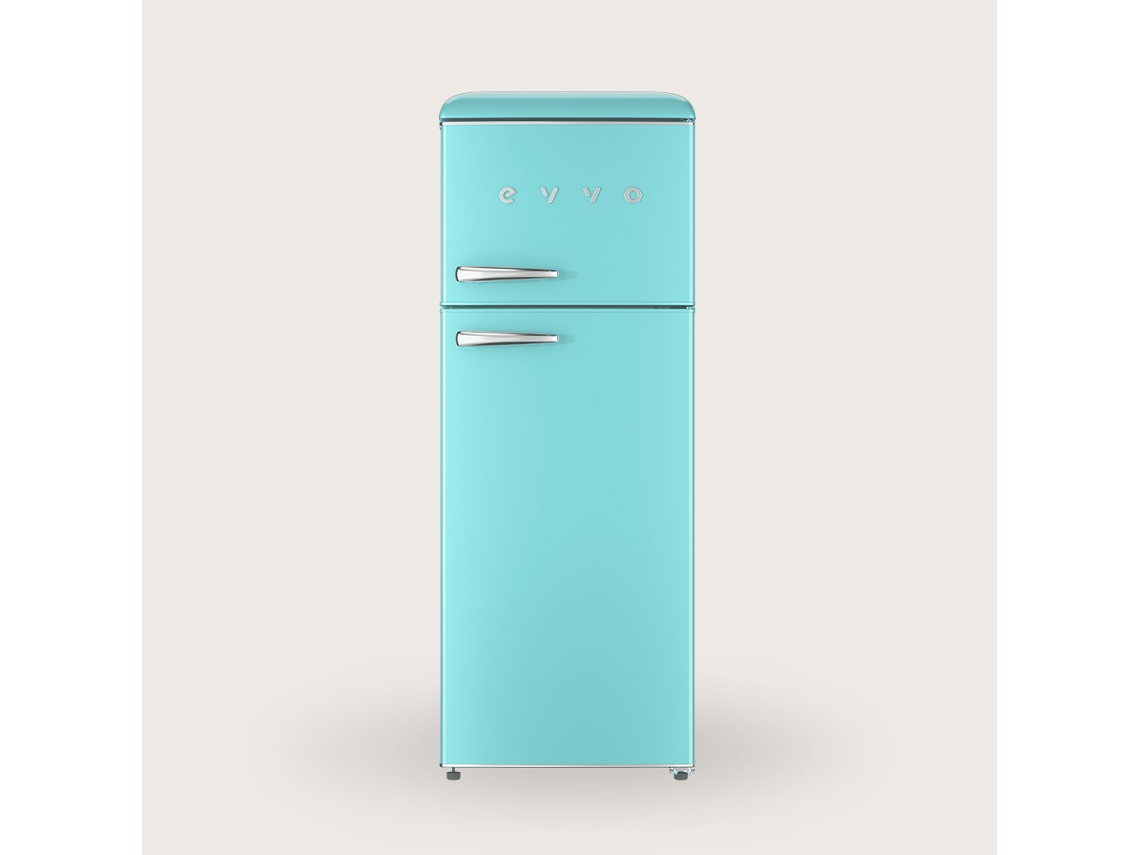 Frigorífico Evvo F45 Retro Azul Pastel, 2 Portas, 170l + 45l, Design Vintage, Crisper Zone, Sem Cfc, Silencioso