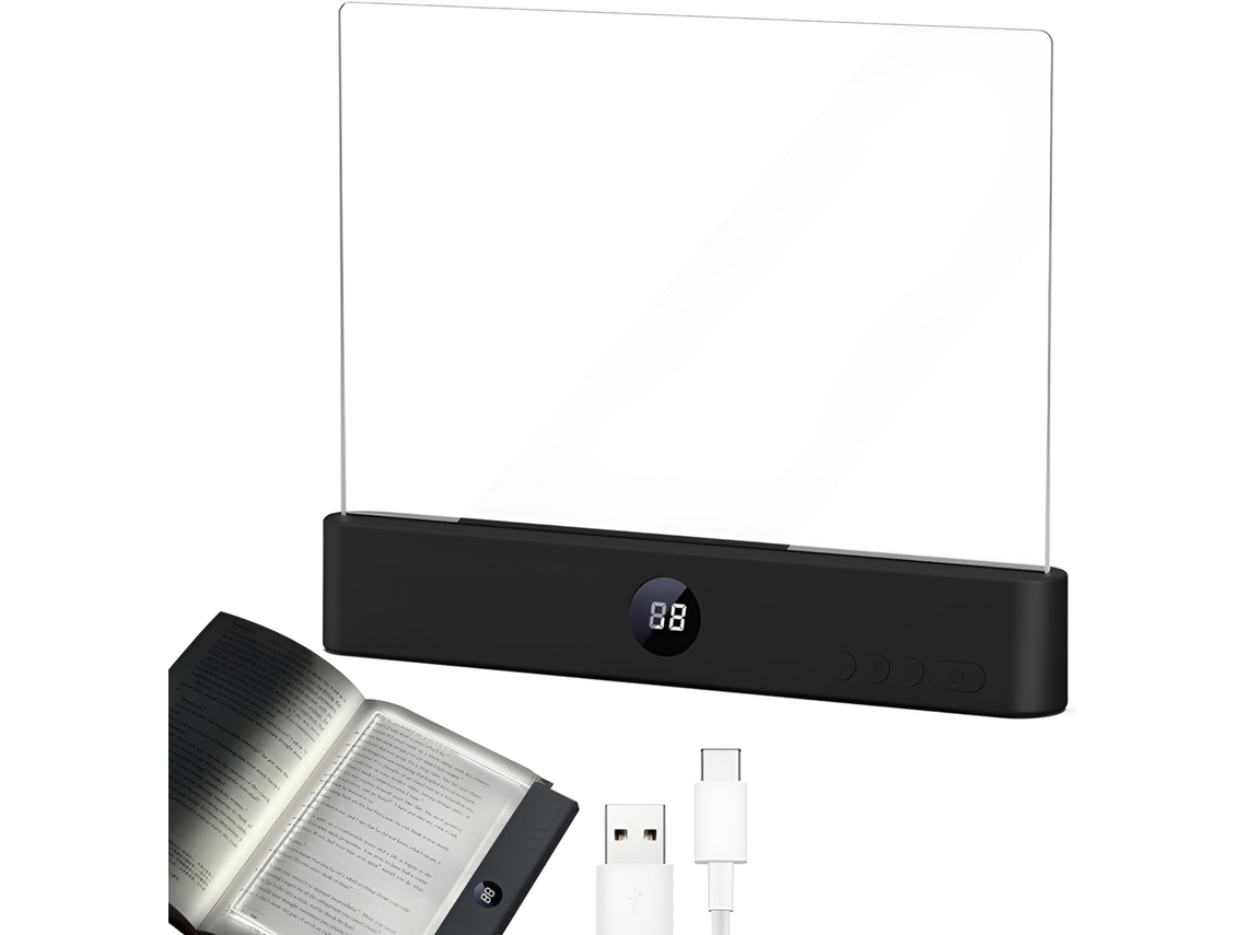 Luminária De Leitura Led Recarregável, Plana Com 3 Modos Cor E