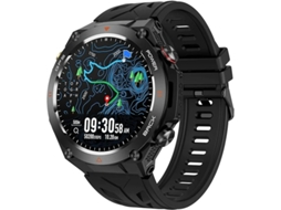 Smartwatch GPS multifuncional com rastreador de condicionamento físico, frequência cardíaca, sono e design à prova d'água, preto Bestvite