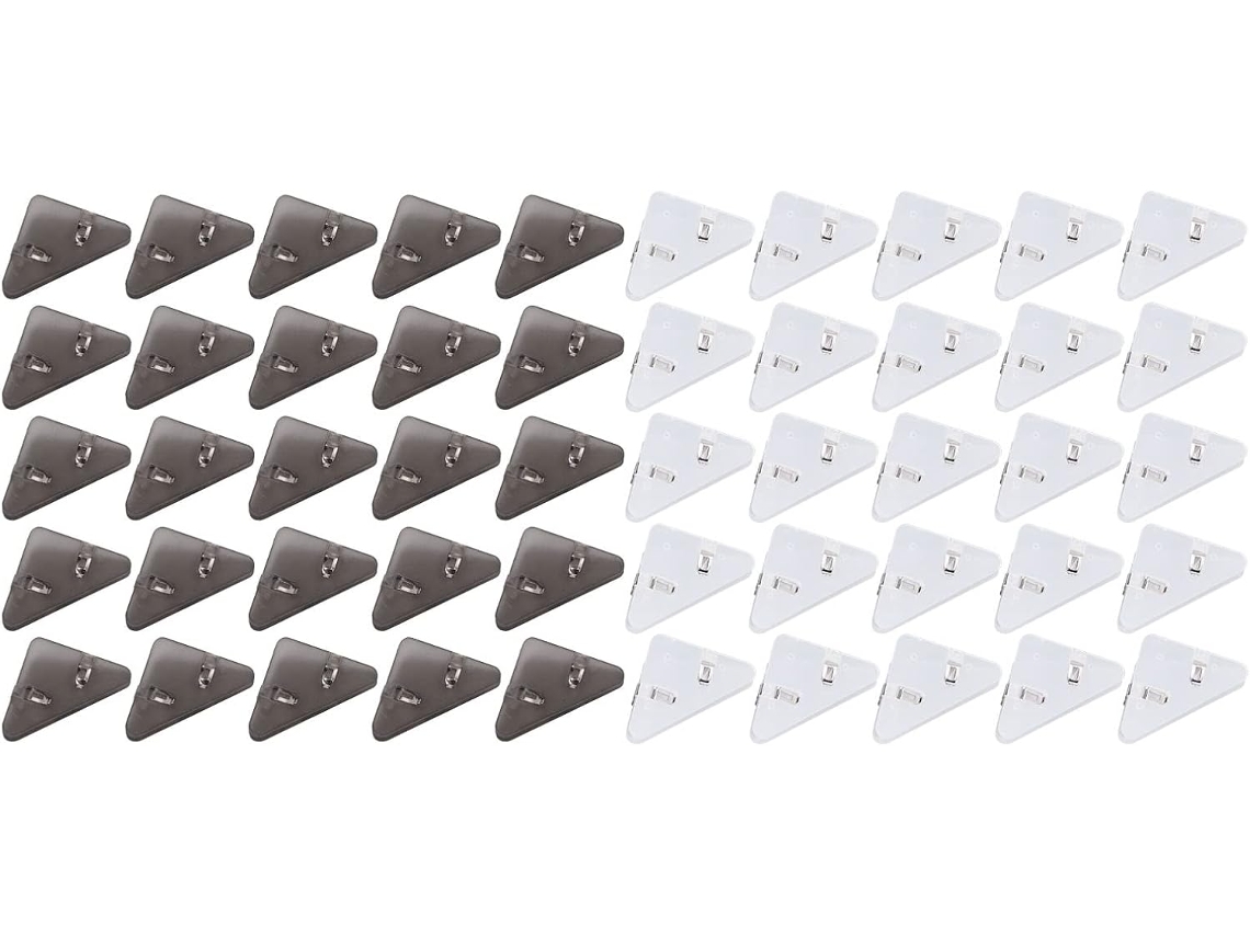 Clipes triangulares transparentes, 50 unidades, pequenos e elegantes, para organizar livros, provas, entradas e outros itens.