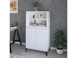 Vidaxl Aparador Alto 60x36x110 Cm Derivados De Madeira Branco