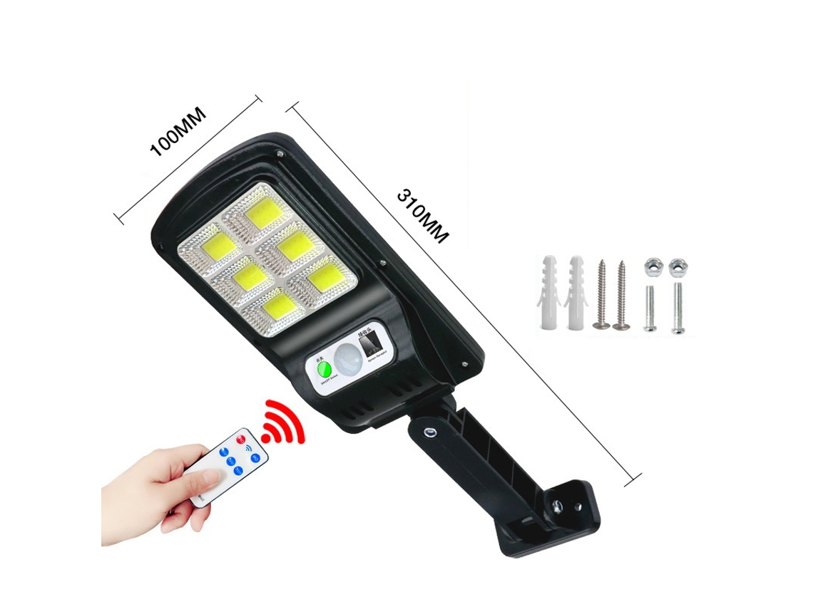 Lâmpada solar externa com sensor de movimento 20w 48 leds Ip65 controle remoto | S/MARCA