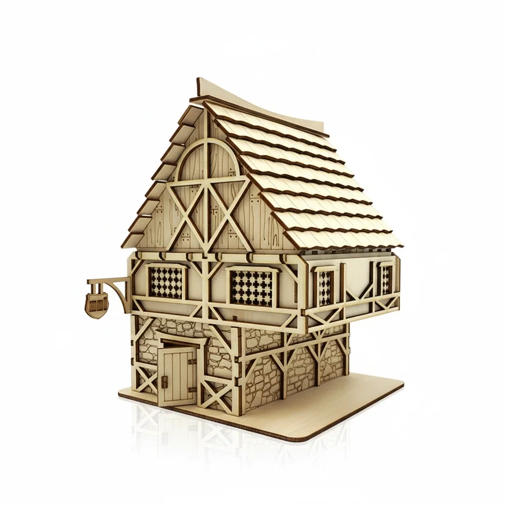 Kit de Modelo de Madeira "dream Hotel" em Miniatura para Montar Quebra cabeça 3d de Arquitetura Fantástica MDUG