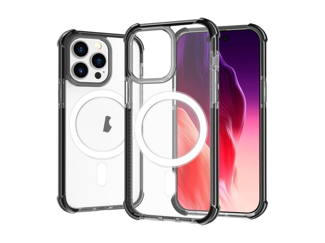 Capa De Acrílico Transparente À Prova De Choque Para Iphone 15 Pro - Magnética - Magsafe