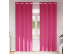 Vidaxl Cortinas Blackout Com Argolas 2 Pcs Rosa Brilhante 225 X 140 Cm