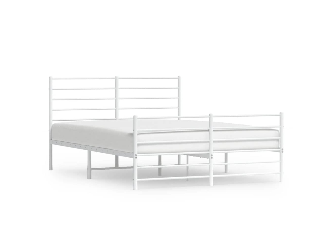 Estrutura de Cama com Cabeceira e Pés Metal Branco MAISON EXCLUSIVE 140x190 cm